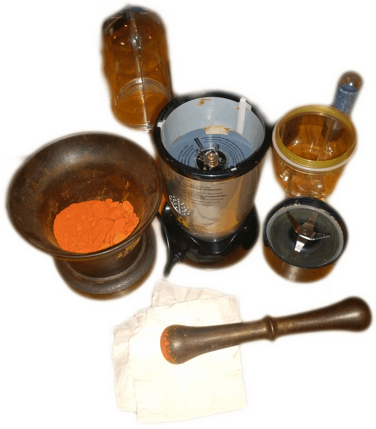 Mortier et moulin à broyer les pigments