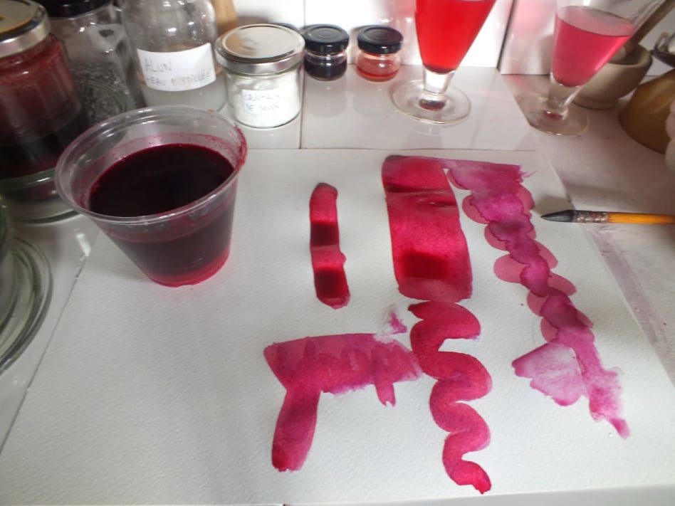 Préparation de cochenille bien rouge